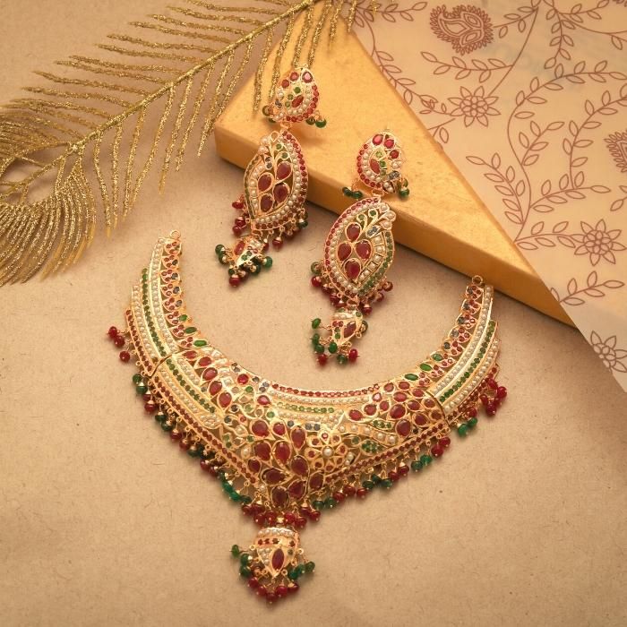 Jadau necklace set 3567864 – Vijay & Sons