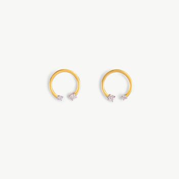HALF CUT CIRCLE EARRINGS