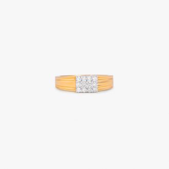 Ridged Diamond Ring