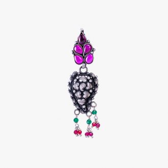 PINK STONE DESIGN EARRINGS