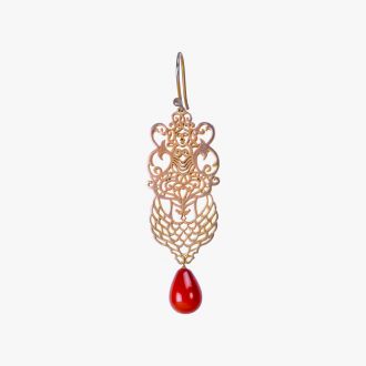 RED STONE DESIGN EARRINGS