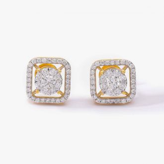 Stately Square Diamond Earrings