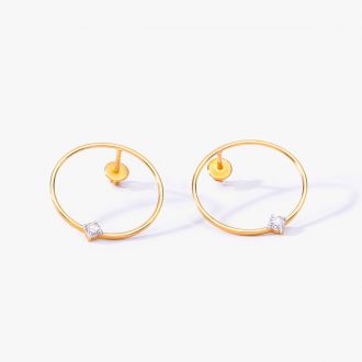 Minimalist Loop Diamond Earrings