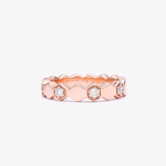 Glittering Rose Gold Diamond Ring