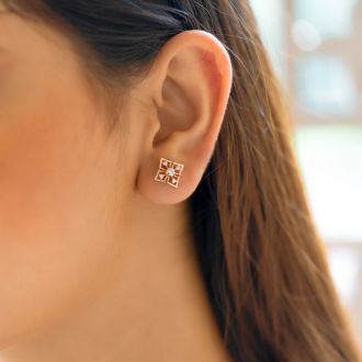 SQUARE SHAPE DIAMOND EARRINGS