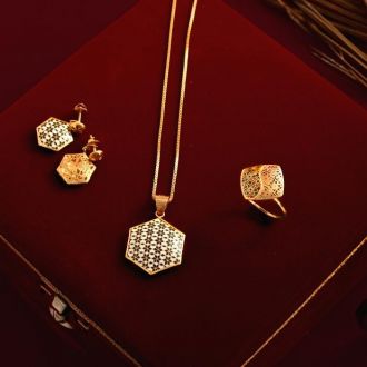 Black & White Gold Pendant Set