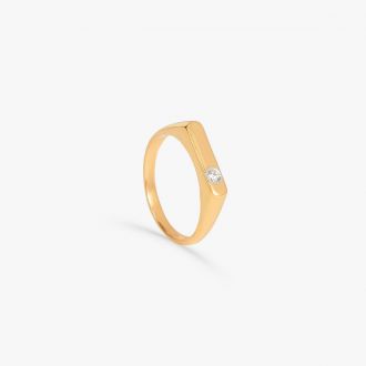 Minimalist Single Diamond Ring