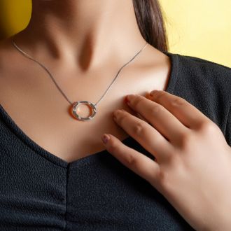 FULL MOON SHAPE DIAMOND NECKLACE