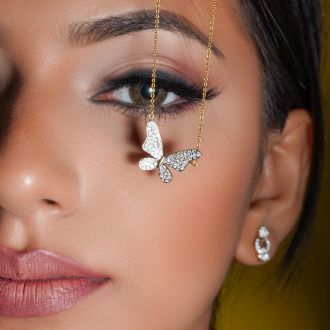 BUTTERFLY SHAPE DIAMOND NECKLACE