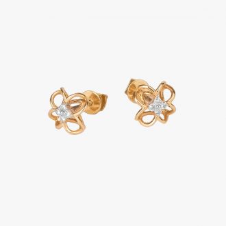 FLOWER SHAPE DIAMOND EARRINGS