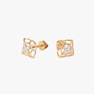 SQUARE SPIDER SHAPE DIAMOND EARRING