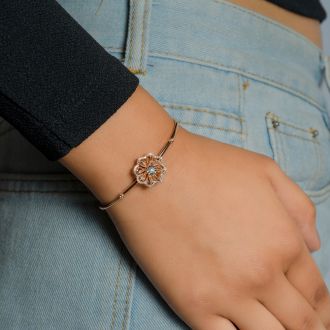 Floral Rose Diamond Bracelet