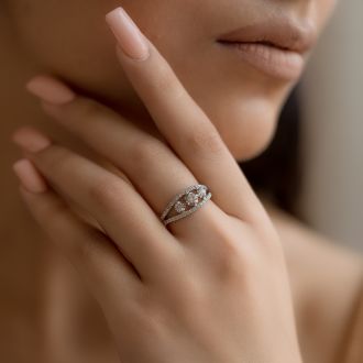 Double Layered Trinity Diamond Ring