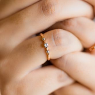 Lone Diamond Ladies Ring